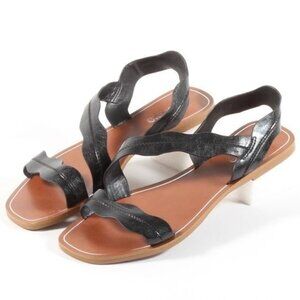 𝅺KENSIE Scalloped Gladiator Women's Sandals Black Beach Summer Shoes Cute NEW